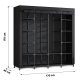 Massido Ms-804 Large Textile Wardrobe, Black