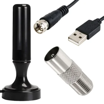 Активная комнатная антенна DVB-T2 4K с усилителем и магнитным...