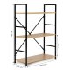 Modernhome CWJ602480LG Wild Oak koka plaukts ar metāla rāmi, 3 plaukti, Loft stils