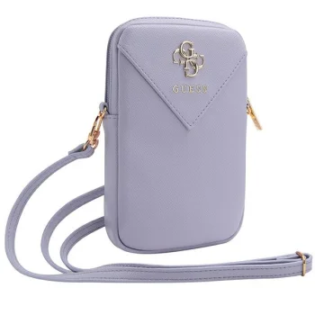 Сумка для телефона Guess ZIP Leather Triangle, фиолетовая