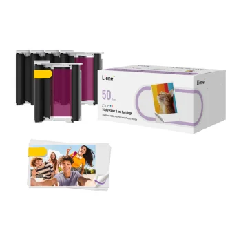 Fotopapīrs un kasetnes Liene 2x3" (50 loksnes + 5 kasetnes) Liene Pearl N200 Pro