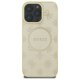 Guess Saffiano Peony Classic Logo MagSafe iPhone 16 Pro Max Case - Gold