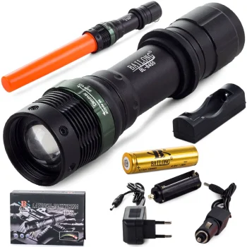 Bailong taktiskā lukturis ar CREE XM-L T6 diodi, zoom, modelis 8455