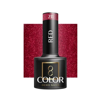 OCHO NAILS Hibrīda nagu laka Red 211, 5 g