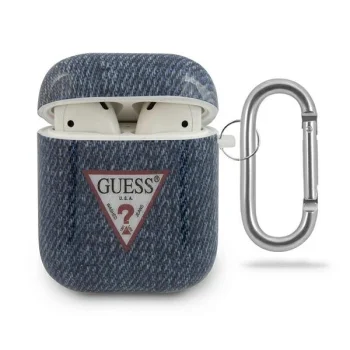Guess Apple AirPods 1 / 2 maciņš Jeans Collection, tumši zils