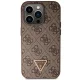 Чехол Guess для iPhone 15 Pro Crossbody 4G Metal Logo, коричневый