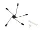 Modern 5-light chandelier, black
