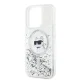 Чехол Karl Lagerfeld Liquid Glitter Choupette Head MagSafe для iPhone 13 Pro / 13 прозрачный