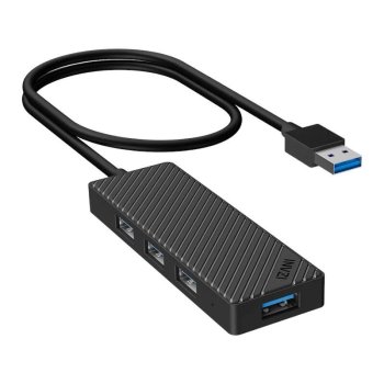 Adapteris Centrālais mezgls 4 in 1, INVZI, MH04, 4x USB 3.0 (melns) | Adapter Hub (black)