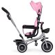 ECOTOYS 2-in-1 Kids Tricycle Stroller with Rotating Seat and Canopy, Pink
