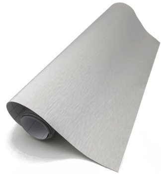 Self-Adhesive Brushed Metal Vinyl Wrap Roll, Grey, 1.52x30 m