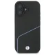 BMW iPhone 16 vāciņš Sign Leather Textured And Line MagSafe, melns
