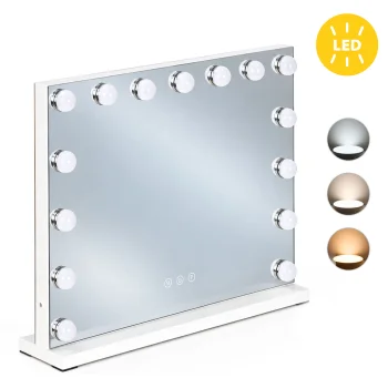ModernHome LED kosmētikas spogulis grimam 58x48.5 cm, 15 spuldzes