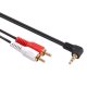 Maclean MCTV-824 Angled Mini Jack 3.5mm to 2RCA Cable, 1m, Black