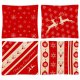 Ruhhy Christmas Decorative Pillowcases 45x45 cm Set of 4, Red/Linen