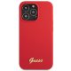 Guess iPhone 13 Pro Max vāciņš Silicone Vintage Gold Logo, sarkans