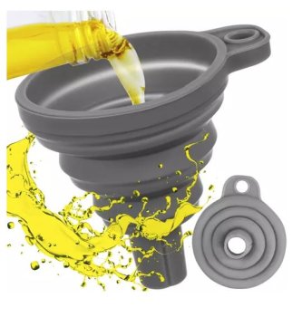 Силиконовая складная воронка, серая