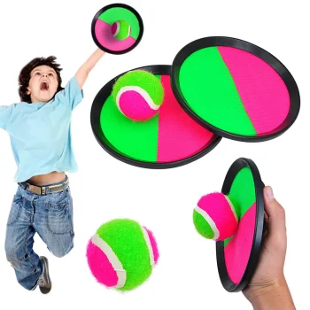 Catch Ball spēle ar lipekļiem, 2 raketes + bumba