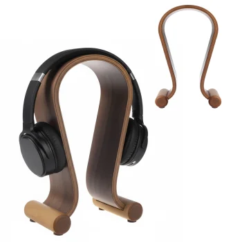 Maclean MC-815W Wooden Headphone Stand, Walnut
