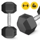 Steel Dumbbell 4FIZJO HEX 12.5 kg, Black
