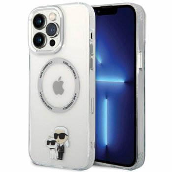 Karl Lagerfeld iPhone 13 Pro Max vāciņš Iconic Karl & Choupette MagSafe, caurspīdīgs