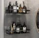 Set of 2 Bathroom Shower Shelves, Black