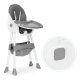 ECOTOYS Baby Feeding High Chair with Removable Tray and Basket, Grey