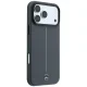 Mercedes Leather Semi Wrap Iconic Line MagSafe vāciņš iPhone 18 Pro Max / 17 Pro Max, tumši pelēks