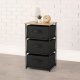 Plaukts ar 3 auduma groziem ModernHome loft stila organizators, melns