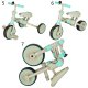 Bērnu Trīsritenis Ratiņi Tricikls TRIKE FIX V4, Pelēks-Zils | Kids Baby Trolley Bike Tricycle Stroller Buggy