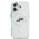 Чехол Karl Lagerfeld IML Metal Karl&Choupette Head MagSafe для iPhone 16, белый