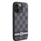 DKNY iPhone 14 Pro Max vāciņš Leather Checkered Mono Pattern, melns