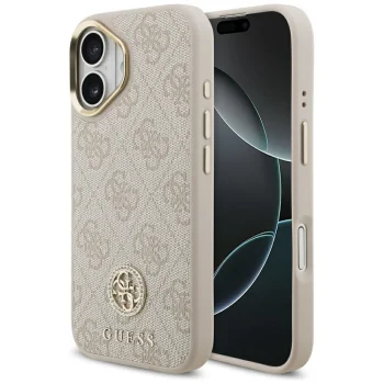 Чехол Guess для iPhone 17 4G Strass Logo MagSafe, розовый