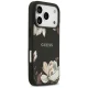 Чехол Guess Grained Flowers Classic Logo MagSafe для iPhone 17 Pro, черный