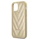 Guess iPhone 12 mini vāciņš V-Quilted Collection, zelta