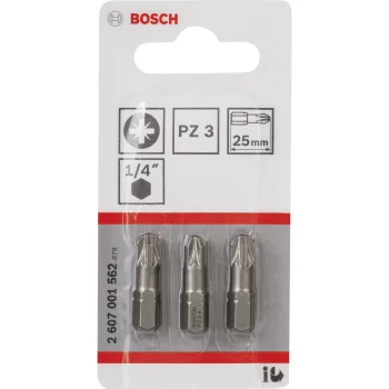 Bosch skrūvgrieža uzgaļu komplekts Extra Hard PZ3, 25 mm, 3 gab.