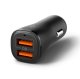 Spigen Essential EV302 30W 2-portu USB-A automašīnas lādētājs – melns | Phone Car Charger