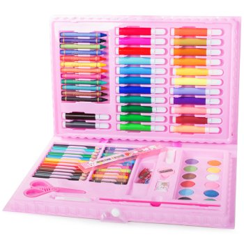 Art Drawing Set in a Suitcase, 86 Pieces, Blue