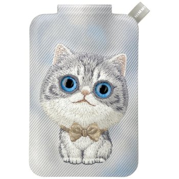 Nimmy New Big-Eye Cute Pets 2.0 Cat magnētiskais maciņš ar telefona statīvu, pelēks