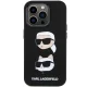 Karl Lagerfeld iPhone 15 Pro Max vāciņš Silicone Karl & Choupette Head, melns