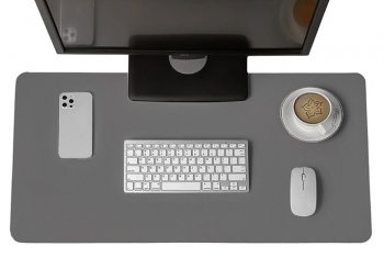 Datorgalda klaviatūras un peles paliktnis paklājs - pelēks, 90x45x0,2cm | Computer Table Carpet Mat Mouse Keyboard Pad