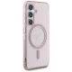 Чехол Guess Glitter Circle Classic Logo MagSafe для Samsung Galaxy S25 Pink