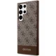 Samsung Galaxy S23 Ultra (SM-S918) Guess 4G Stripe Collection Case Cover (GUHCS23LG4GLBR), Brown | Telefona Maciņš...