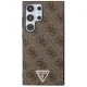 Guess Samsung Galaxy S24 Ultra Case Grip Stand 4G Triangle Strass, Brown
