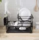 Divstāvu trauku žāvētājs Ruhhy, Melns | Two-tier Dish Dryer