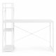 Datora galds ar plauktiem 120x60 cm ModernHome, balts