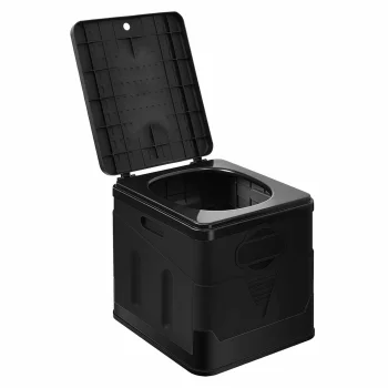 Folding Portable Toilet for Camping, 20L, Black