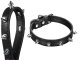Adjustable Studded Dog Collar, Faux Leather, Size S