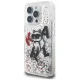 Чехол Karl Lagerfeld Liquid Glitter Choupette Logo для iPhone 16 Pro, прозрачный