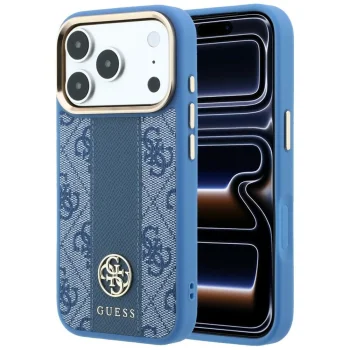 Guess 4G Stripe Round and Classic Logos MagSafe Case for iPhone 17 Pro Max / 18 Pro Max - Blue